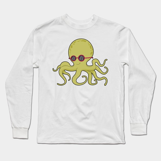 Octopus Sunglasses Long Sleeve T-Shirt by Markus Schnabel